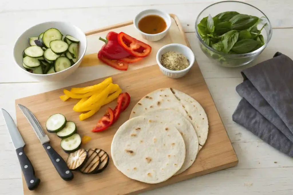 Ingredients for Diabetic-Friendly Grilled Veggie Wrap