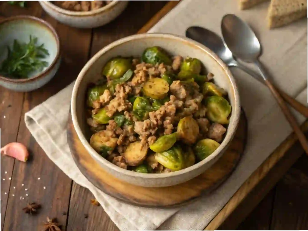 Ground Turkey and Brussels Sprouts