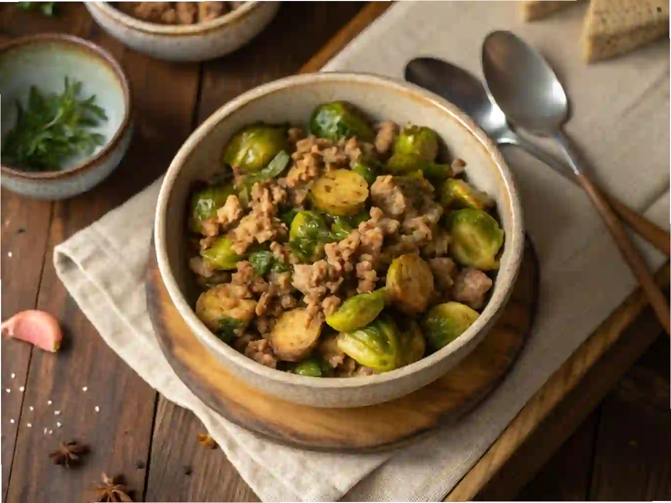 Ground Turkey and Brussels Sprouts