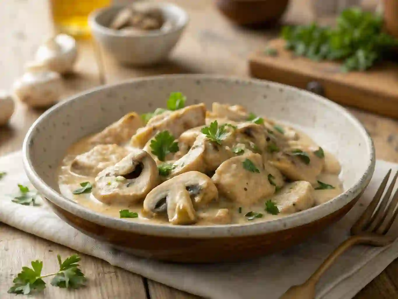 Mushroom & Chicken Stroganoff