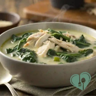 Creamy Spinach Chicken Soup (Low Carb, Low Sodium)