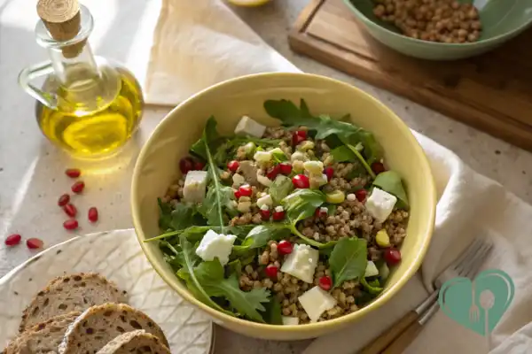 Farro Salad with Arugula, Artichokes & Pistachios