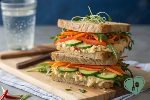 Veggie and Hummus Sandwich for Diabetics (High-Fiber Lunch Recipe)