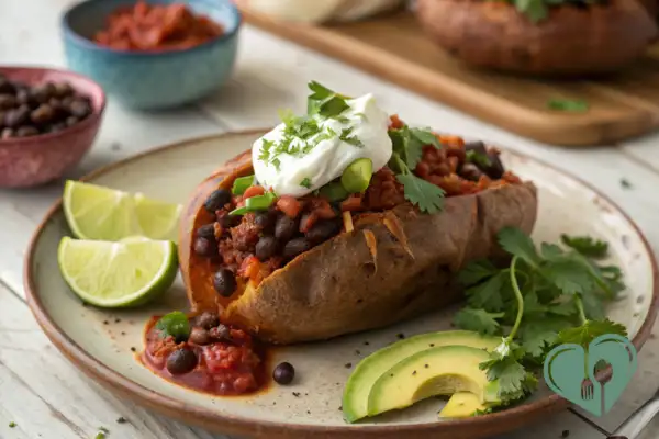 High-Fiber Black Bean Stuffed Sweet Potato