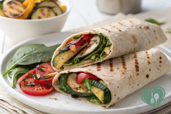 Grilled Veggie Hummus Wrap (Diabetic-Safe Lunch)