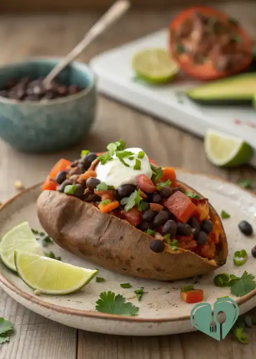 High-Fiber Black Bean Stuffed Sweet Potato