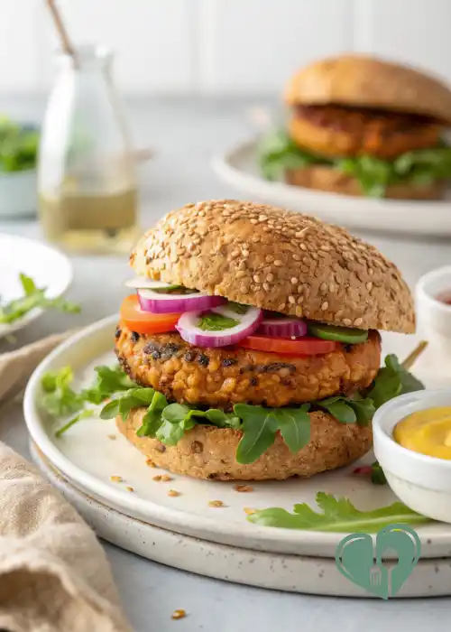 High Fiber Veggie Burger Lunch for Diabetics