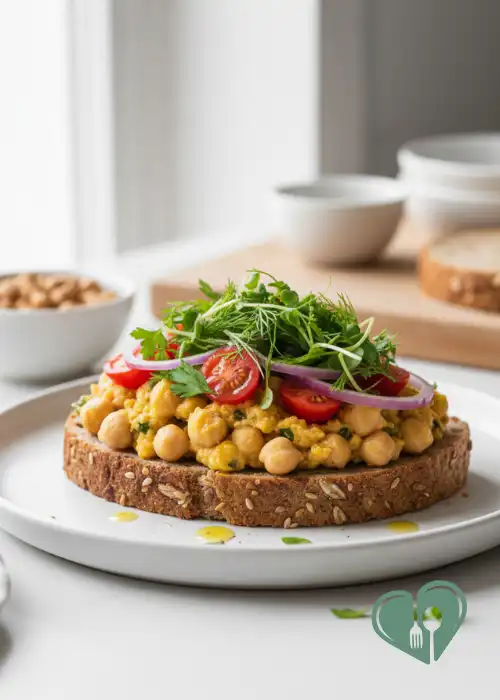 Open-Face Chickpea Salad Sandwich for Diabetics