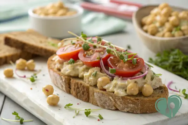 Open-Face Chickpea Salad Sandwich for Diabetics
