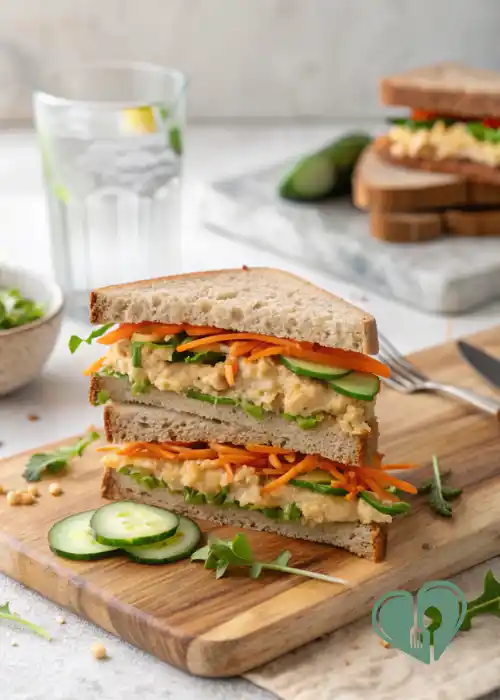Veggie and Hummus Sandwich for Diabetics (High-Fiber Lunch Recipe)