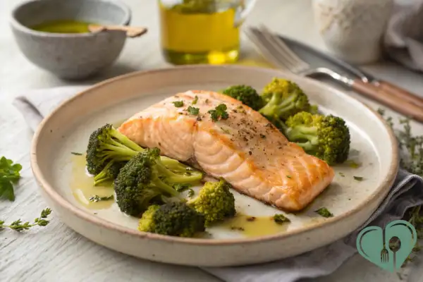 Easy Baked Salmon with Roasted Broccoli