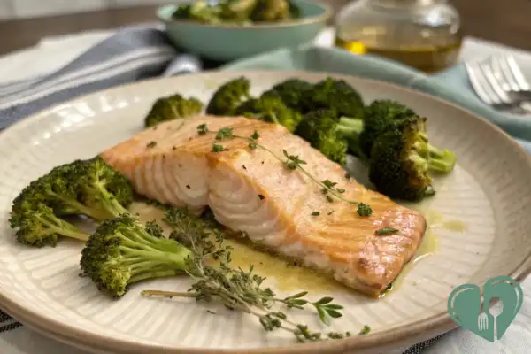 Easy Baked Salmon with Roasted Broccoli