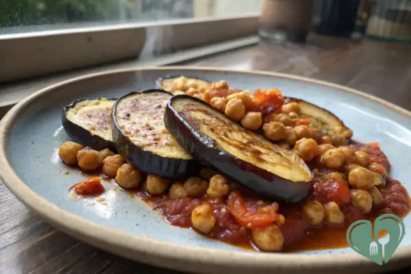 fast eggplant chickpea skillet