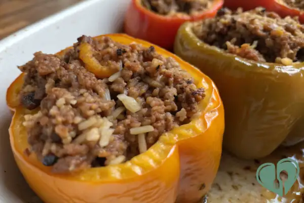 Stuffed Bell Peppers with Lean Ground Beef (Balanced & Blood-Sugar Friendly)