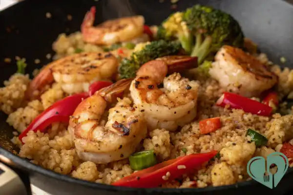 Cauliflower Fried Rice with Shrimp (Low-Carb Takeout Hack)