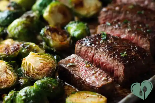 Sheet-Pan Steak with Brussels Sprouts for an Easy, Filling Dinner
