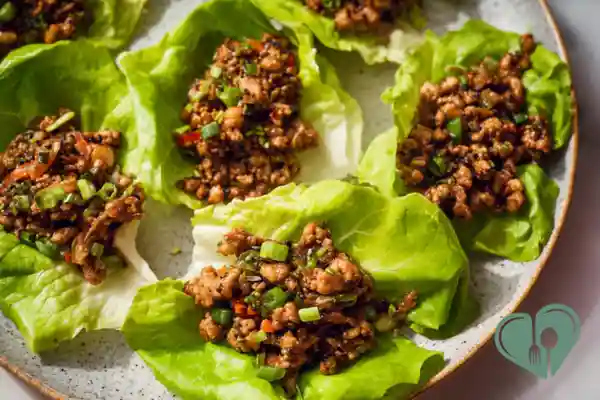 Chicken Lettuce Wraps (Low-Carb Peanut Sauce)