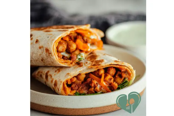 Roasted Buffalo Chickpea Wraps